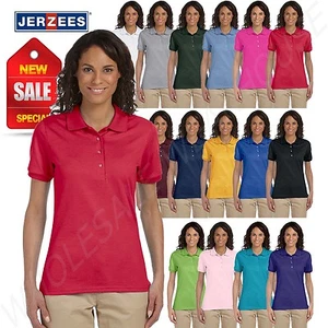 Jerzees Women Polo Shirt Short Sleeve SpotShield Solid M-437W - Picture 1 of 46