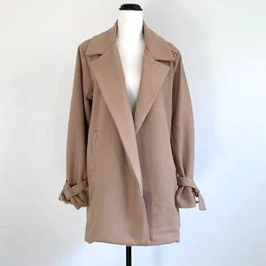 VIKTORIA & WOODS tan wool blend open short coat jacket sz 3 - Picture 1 of 11