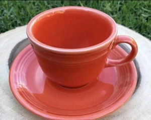 Fiesta Fiestaware Sunflower Red Tea Cup and Saucer Coffee Cup Saucer AA104 - Picture 1 of 1