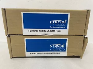 Crucial CT6464Z40B 2x512MB 1Rx8 PC3200 400MHz CL3 DDR Memory - Picture 1 of 4