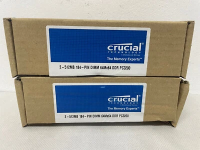 Crucial CT6464Z40B 2x512MB 1Rx8 PC3200 400MHz CL3 DDR Memory - Image 1 of 4