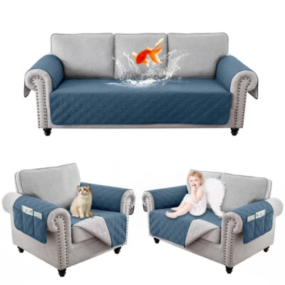 Funda de sofá 1+2+3 asientos impermeable acolchada silla sofá sofá funda alfombrilla 3 piezas/juego Foto 1 de 4