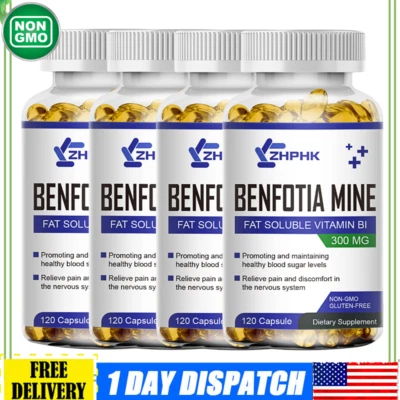 Benfotiamina 300mg (120 cápsulas vegetarianas)-sem estearatos-sem dióxido de silício - Imagem 1 de 4