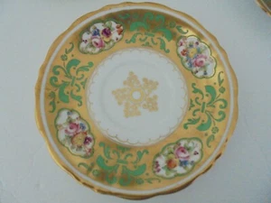 ANTIQUE Ye Olde Hall Potterie RICHARD BRIGGS CO. BOSTON Heavy Gold Saucer - Picture 1 of 3