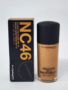 New Authentic MAC Cosmetics Studio Fix Fluid SPF 15 Foundation NC46 - Picture 1 of 3