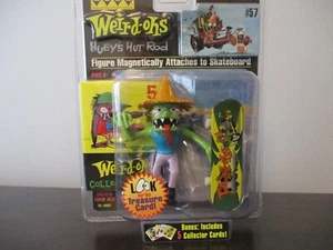 2008 HAWK WEIRD OHS HUEYS HUT ROD ACTION FIGURE ON CARD SKATBOARD AND CARDS - Picture 1 of 4