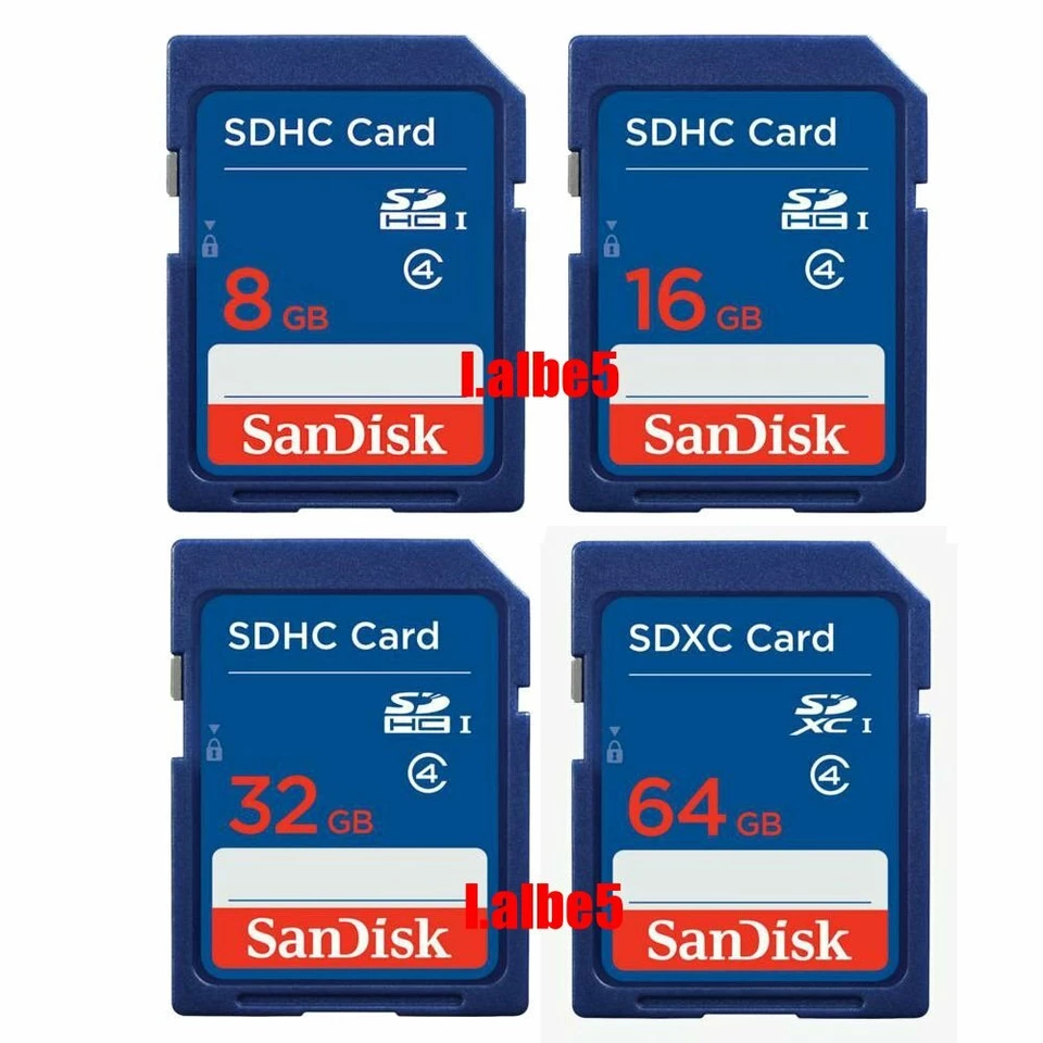 SanDisk 8GB 16GB 32GB 64GB SD SDHC SDXC Memory card Class 4  - Image 1 of 1