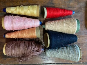 Vintage - Cotton? - Multi Color Threads - 8 Spools - 1 lb 13.4 ozs - Picture 1 of 8