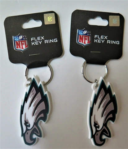 TWO (2) PHILADELPHIA EAGLES, FLEXIBLE KEY RINGS FROM WINCRAFT Cover