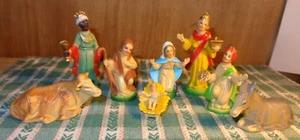 8 FIGURAS DE PLÁSTICO DE COLECCIÓN BELÉN GUARDERÍA MARY JOSEPH JESÚS REYES VACA BURRO - Imagen 1 de 8