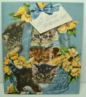 UNUSED - Multi Pg. Kitten, Cat - 1940's Vintage ARTISTIC Greeting Card