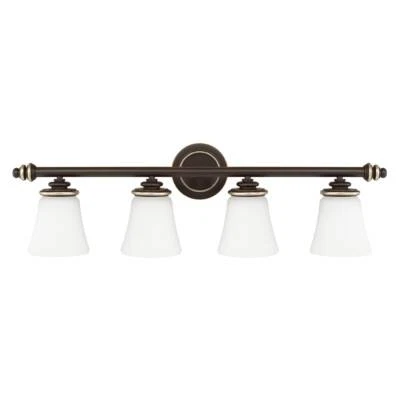 Capital Lighting Champagne Bronze Asher Vanity Bathroom 4 Light 36" Fixture Foto 1 de 2