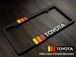 Toyota Heritage Striped License Plate Frame Fits Tacoma Taco Tundra 4Runner FJ - Picture 1 of 10