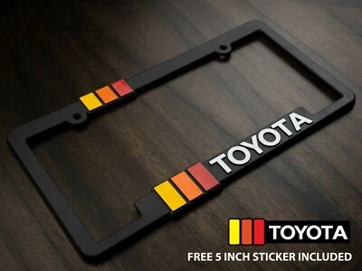 Toyota Heritage Striped License Plate Frame Fits Tacoma Taco Tundra 4Runner FJ  - Image 1 of 4