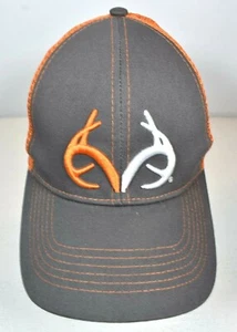 Trucker's Hat Embroidered Antlers Realtree Brown Brim & Front Orange Mesh Back - Picture 1 of 7