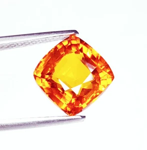 7.37 Ct Loose Gemstone Natural Hessonite (Gomed) Certified Hessonite Cushion Gem - Imagen 1 de 9