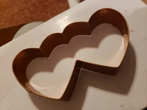 BRAMAN Heavy Copper Side by Side Hearts Cookie Cutter - Picture 1 of 5