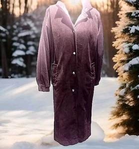 Vintage Electre Paris Vintage corduroy Deep Purple Women’s Large long coat - Picture 1 of 13