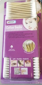 Sanitary Wooden Cotton Swab Bud Q-tip 450PC Ear Clean Makeup Double Tip GB-50311 - Picture 1 of 2