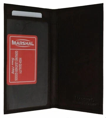 Cubierta de chequera de cuero genuino lisa marrón ¡¡NUEVA!!! Foto 1 de 2