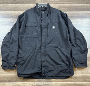 Carhartt Jacke Herren Extra Large Schwarz Shoreline Wasserdicht Arbeitsmantel C72 BLK - Bild 1 von 4
