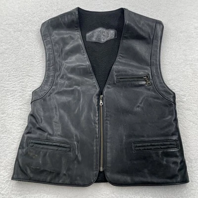 CHAQUETA MOTO CHALECO CUERO NEGRO MUJER RUDSAK TALLA GRANDE Foto 1 de 4