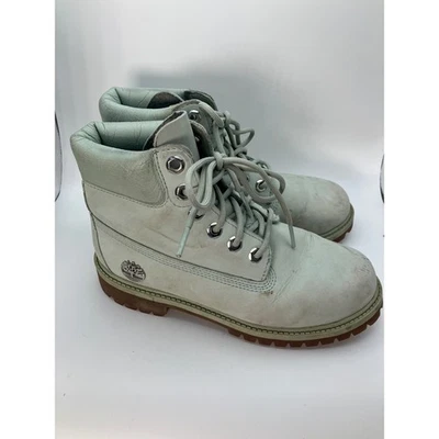 Timberland 4.5 Niños Botines Impermeable Cuero Con Cordones Azul Claro Impermeable Foto 1 de 4