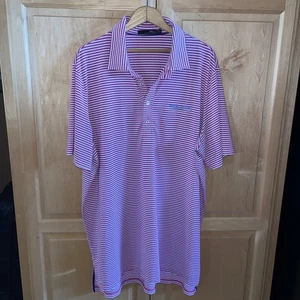 RLX Ralph Lauren Polo XL Pink Striped Wyndham Championship Golf Stretch - Picture 1 of 7