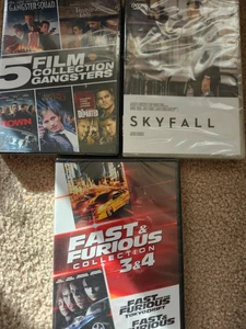 SKYFALL, FAST & FURIOUS 1,2 + 5 GANGSTER FILM COLLECTION - 8 ACTION PACKED MOVIE - Picture 1 of 7