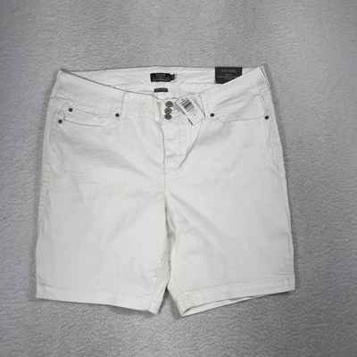 Bermudas Torrid Jegging 24 (42x9) Blancas Denim Cintura Alta 3 Botones Nuevas con Etiquetas Foto 1 de 4
