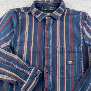 Vans Shirt Jacket Mens Medium Blanket Flannel Pockets Shacket Heavyweight Chore - Picture 1 of 11