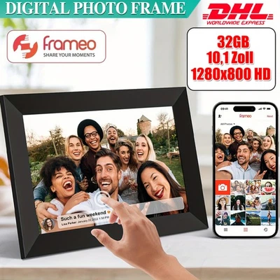 Frameo WiFi digital picture frame 10.1 inch 1280x800 HD IPS touchscreen photos de - Image 1 of 4
