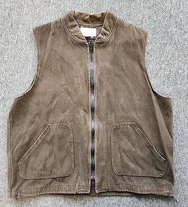 CC Filson Vest Mens XL Brown Full Zip Moleskin Hunting Casual Made in USA VTG - Picture 1 of 3