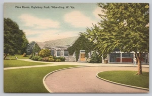 Wheeling West Virginia Pine Room Oglebay Park Linen Postcard - Picture 1 of 2