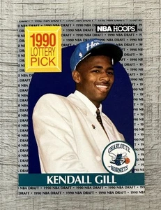 Kendall Gill NBA Hoops 1990 Lottery Pick Basketball Card #394 NBA Draft Hornets - Picture 1 of 6