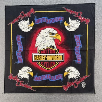 Harley-Davidson Bandana American Glory Eagle Bar Shield De Colección Hecho en EE. UU. Años 90 Foto 1 de 4