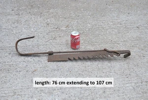old iron chimney crook hook sawtooth trammel fire pot hanger - FREE POSTAGE - Picture 1 of 5