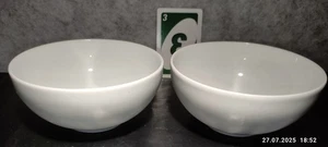 x2 IKEA Soup Dessert Fruit Rice Bowls 13cm Glossy White Ceramic Bowl # 17208 - Picture 1 of 5