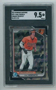2024 Bowman Chrome Sapphire Mac Horvath Black Refractor 4/10 SGC 9.5 Mint + - Picture 1 of 2