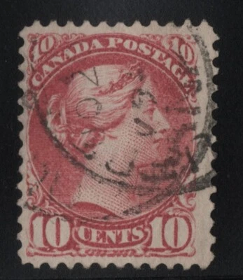 #45 Small Queen 10c Canada used well centered - Image 1 of 2