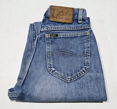 Vtg 70s Lee MR Tapered Womens Jeans Sz 7 24 X 32 High Rise Blue 42 Talon Zip USA - image 1 of 4