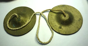 Pair Of Tibetan Bronze Cymbals? Vintage Diameter 60 Mm - Picture 1 of 2