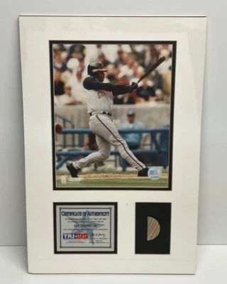 Ken Griffey Jr Cincinnati Reds Matted 8x10 Photo with Game Used Bat Piece w/ COA - Image 1 of 2