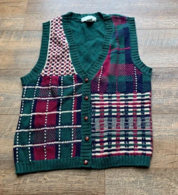 Chaleco Suéter Vintage ID Distinción Botón MEDIANO Unisex Abuela/Abuelo Núcleo Foto 1 de 4