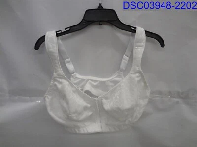 Just My Size Hanes Women 38D White Floral Front Close Wirefree Cushion Strap Bra - Image 1 of 4