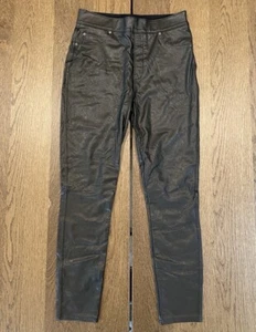 Spanx Lederähnliche Ankle Skinny Hose Damen Gr. M Schwarz High Waist Taschen - Bild 1 von 13