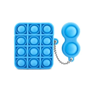 Coque Bubble Pour Apple Airpods 1 / 2, Silicone Fidget Pop Bleu ciel Sky Blue - Photo 1/4