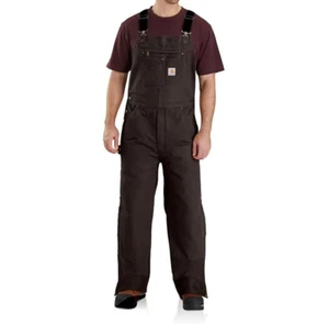Carhartt Men's Washed Duck Insulated Bib Overall SIZE LARGE OR4031-M - Picture 1 of 3