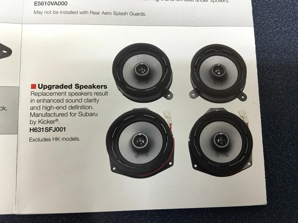 OEM Upgrade Speaker Kit by Kicker Subaru Wrx STi Crosstrek Impreza H631SFJ001 - Image 1 of 2