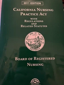 CALIFORNIA NURSING PRACTICE ACT WITH REGULATIONS/STATUTES-BRAND NEW/SEALED CD - Picture 1 of 2